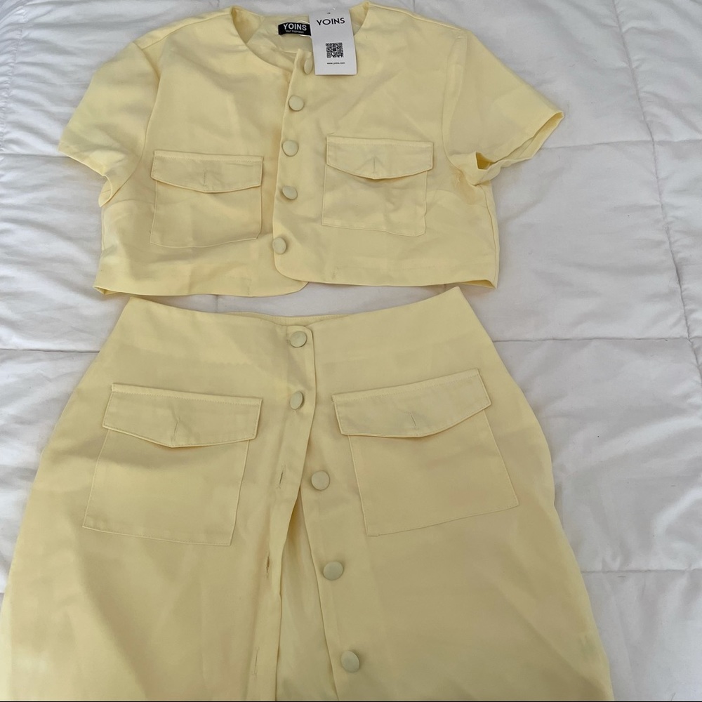 Baby yellow skirt set